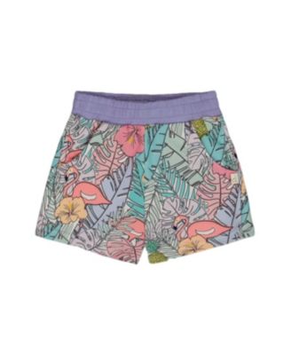 Deux par Deux - Girls' Printed French Terry Short Lilac - Big Kid