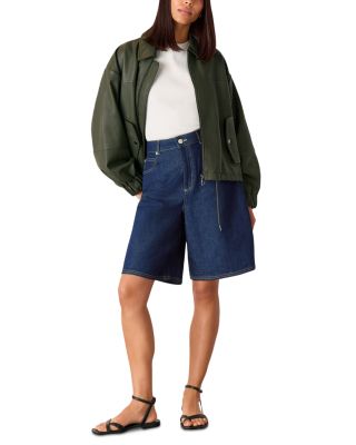 Wide Leg Denim Shorts