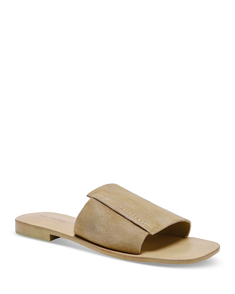 Shop Free People Women's Verona Slip On Slide Sandals In Oiled Silt