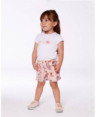Girls' Flat Back Rib Top with Print - Little Kid