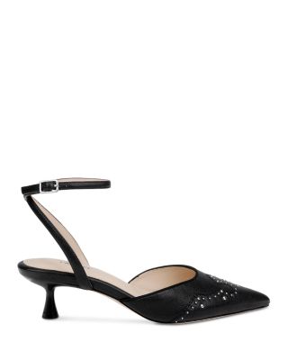 Women's Liana Pointed Toe Stud Detail Kitten Heel Pumps