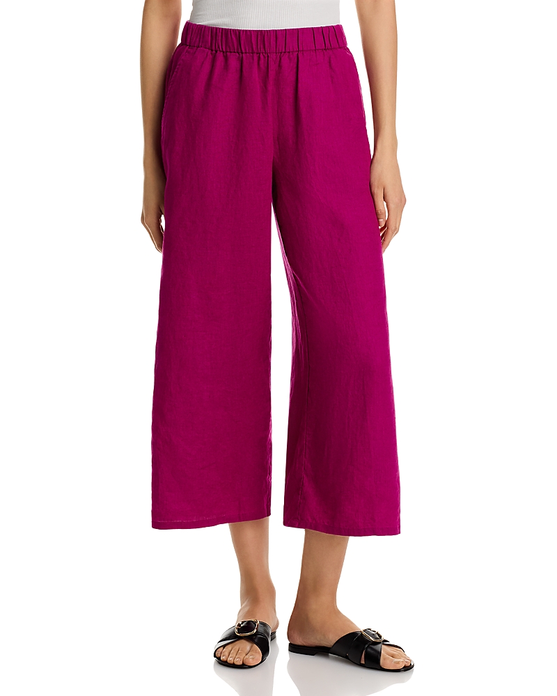 Eileen Fisher Linen Cropped Wide Leg Pants