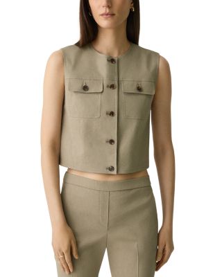 Theory - Fitted Sleeveless Linen Vest