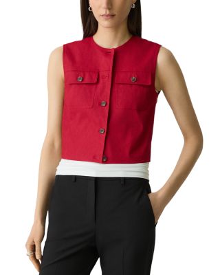 Fitted Sleeveless Linen Vest