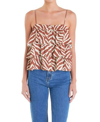 Women's Zebra Print Sleeveless Top
