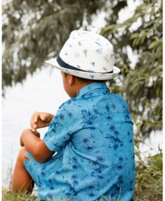 Boys' Printed Chambray Short Sleeve Shirt - Little Kid, Big Kid