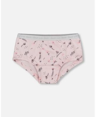 Girls' Printed Organic Cotton Boyshort Panties, Set of 3 - Little Kid, Big Kid