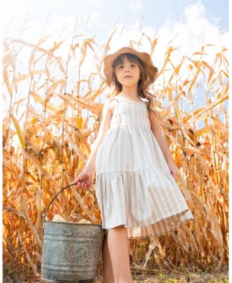  Girls' Sleeveless Linen Dress - Big Kid