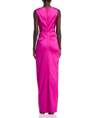  Mikado Criss Cross Bodice Ruched Tank Gown