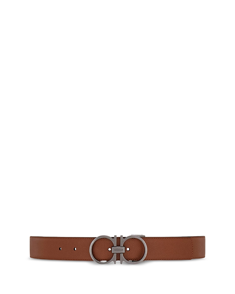 Ferragamo Men's Double Gancini Reversible Leather Belt