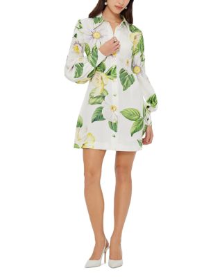 Luminous Linen Blend Mini Dress