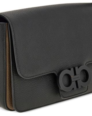 Double Gancini Leather Shoulder Bag