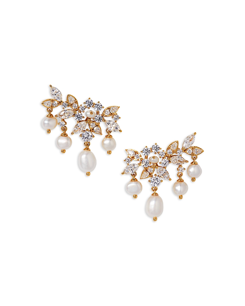 NADRI RAVISH LOBE IMITATION PEARL FRINGE EARRINGS