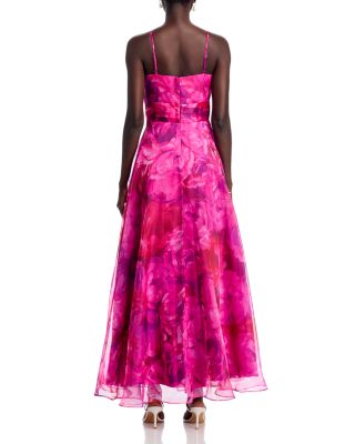 Ruffled Side Slit Gown