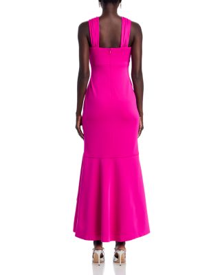 Crisscross Halter High Low Dress