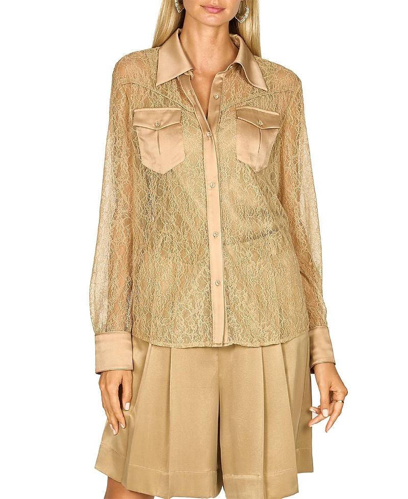 Shop Secret Mission Aubree Top In Caramel