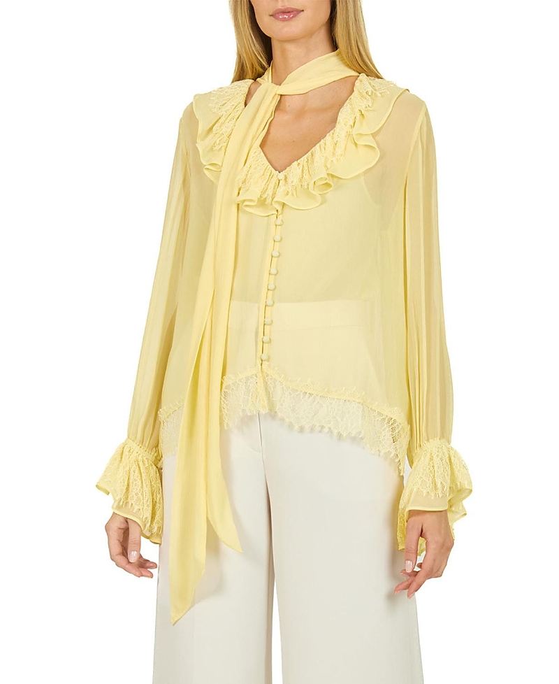 Shop Secret Mission Davina Blouse In Lemon Sorbet