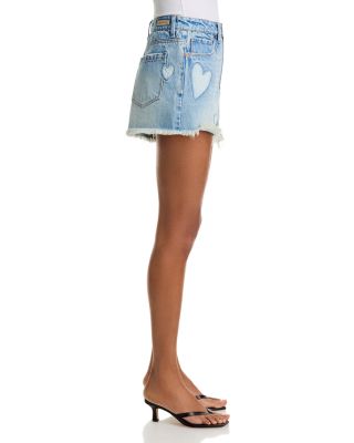 High Rise Reeve Patchwork Denim Shorts in From The Heart