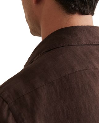 Ruban Long Sleeve Button Front Linen Shirt