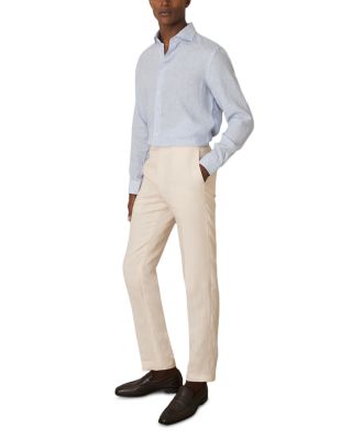 Ruban Long Sleeve Button Front Linen Shirt