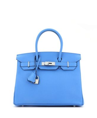 Pre-Owned HERMÈS - Birkin 30 Handbag Blue Epsom with Palladium Hardware