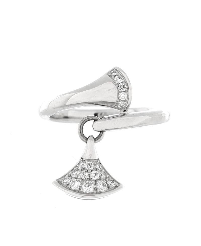 Pre-owned Pre-owned Bvlgari Bvlgari Divas' Dream Charm Ring 18k White Gold With Diamonds