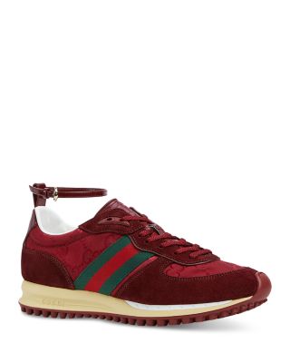 スニーカー GUCCI BURGUNDY GG FABRIC AND SUEDE RE-MOTION SNEAKERS Gucci Women's GG Re-Motion Low Top Sneakers | Bloomingdale's