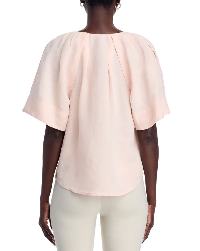 V Neck Elbow Sleeve Top