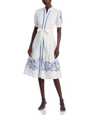 T Tahari - Belted Embroidered Dress