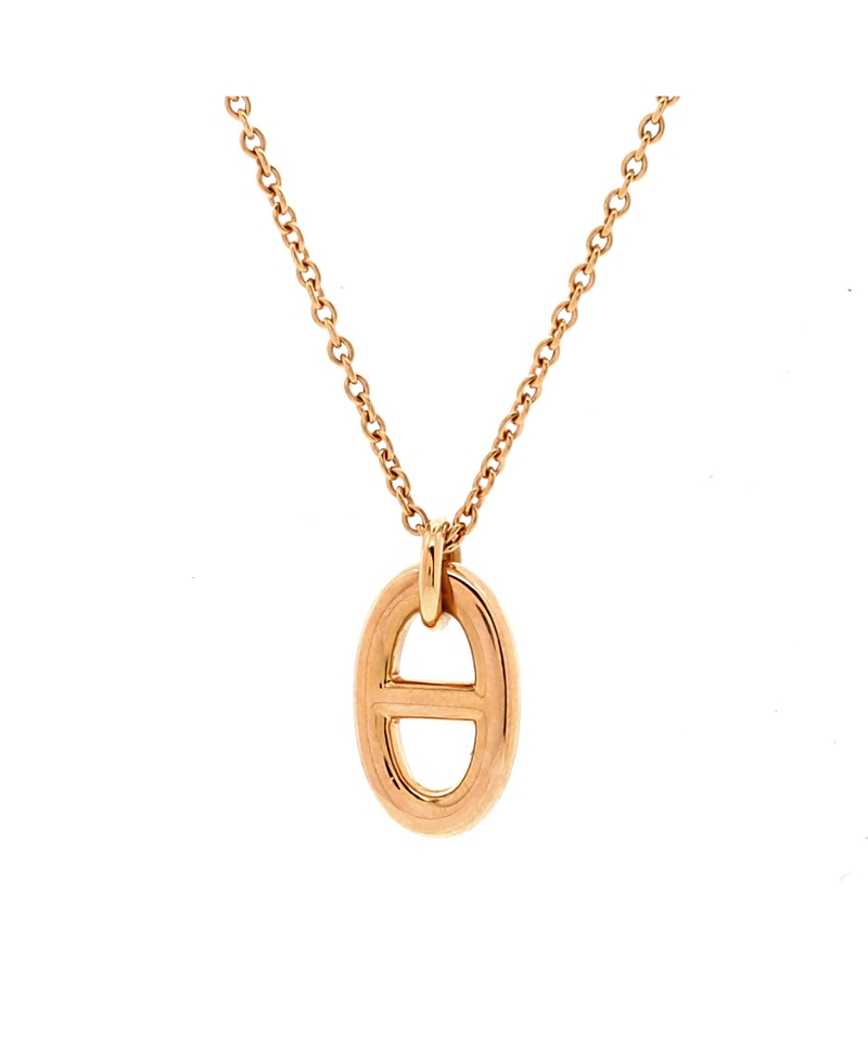 PRE-OWNED HERMES PRE-OWNED HERMES SMALL FARANDOLE PENDANT NECKLACE 18K ROSE GOLD