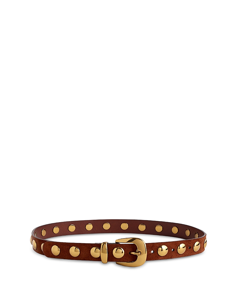 Madewell Studded Suede Western Belt In Brown