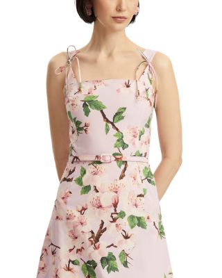 Tank Bow Detail Cherry Blossom Poplin Dress
