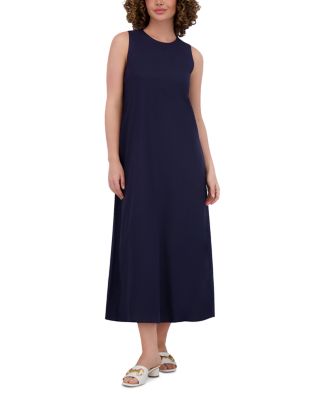 Linen&nbsp;Blend Crewneck Maxi Dress