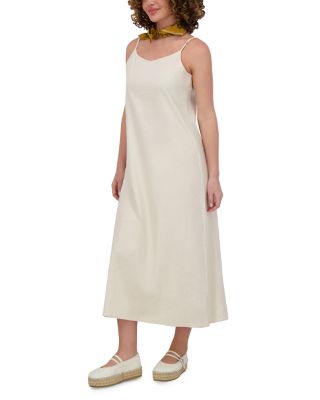 Linen Blend A Line Slip Dress