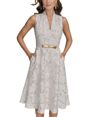 Belted Jacquard Dress