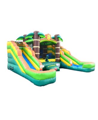  Inflatable and Double Slide Combo Unit Without Blower - Crossover Combo Bouncer, Kids Outdoor Toys, Jumpers for Kids