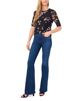 Short Sleeve Mesh Crewneck Top