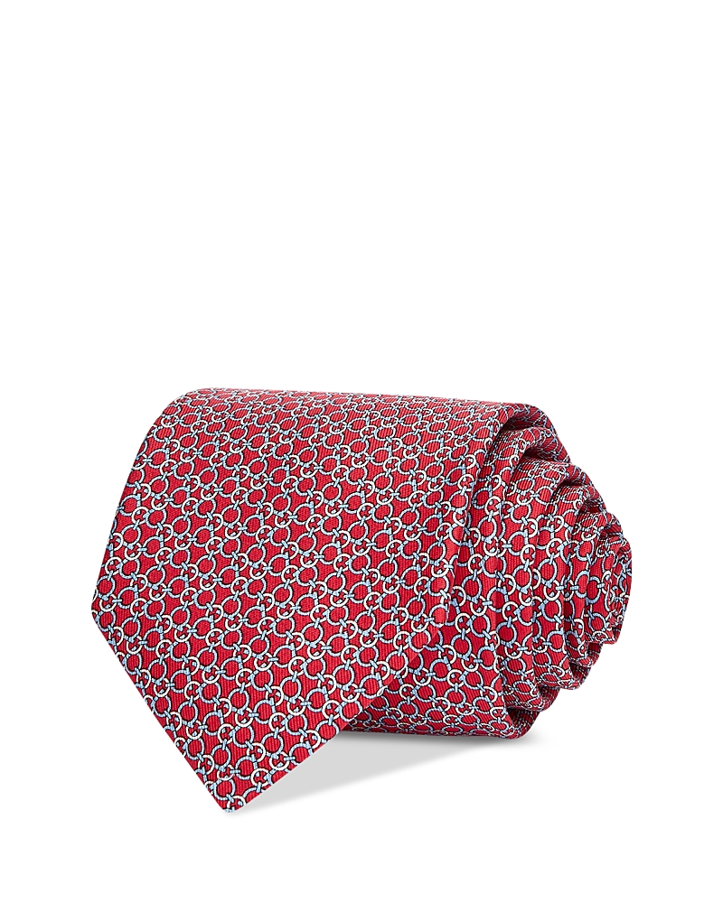 Ferragamo Silk Classic Gancini Link Tie In Red