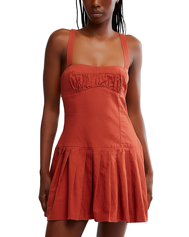 Free People Azasia Mini Dress In Redwood