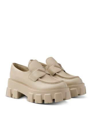  Women's Brushed Leather Monolith Loafers