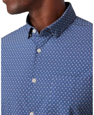 Leeward SS Dress Shirt Coastal Fjord Hatch Mark