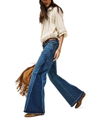 Vadou High Rise Wide Leg Jeans in Light Used Blue
