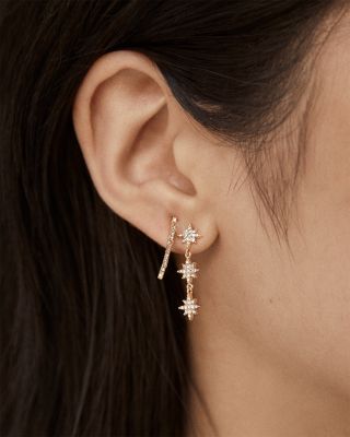 Luna Pav&eacute; Drop & Hoop Earrings, Set of 3