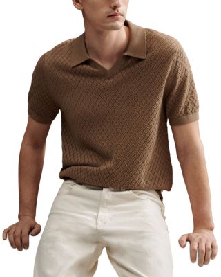 Diamond Pointelle Stitch Regular Fit Short Sleeve Sweater