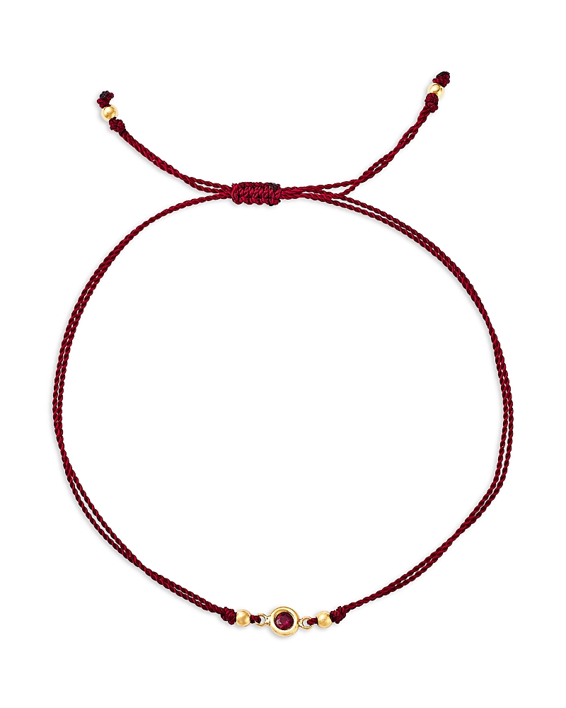 Zoe Chicco 14K Yellow Gold Floating Ruby Solitaire Cord Slider Bracelet