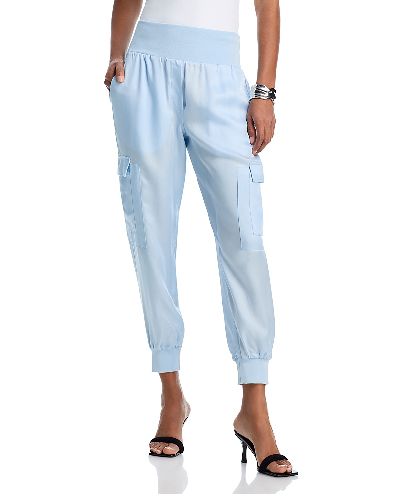 Cinq À Sept Giles Cupro Crop Cargo Joggers In Multi