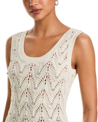 Vincent Rhinestone Pointelle Knit Dress