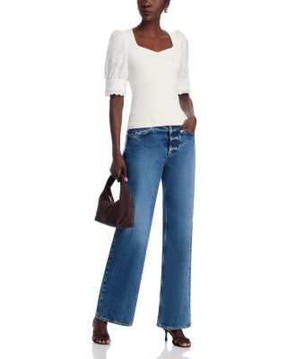 The Shoshana Pointelle Sleeve Top