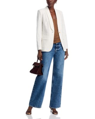 The Aria Eyelet Embroidered Blazer