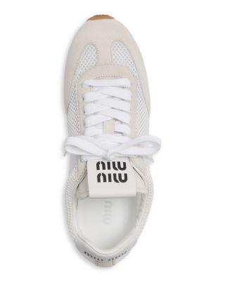 Miu Miu Women's Plume Logo Sneakers | Bloomingdale's